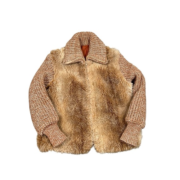 jcpenney Jackets & Blazers - Vintage 70s Jc Penney Teddy Shaggy Fur Knit Jacket Hippie‎ Women's  size XS/S